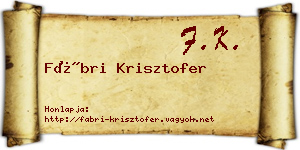 Fábri Krisztofer névjegykártya