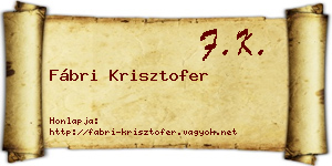Fábri Krisztofer névjegykártya